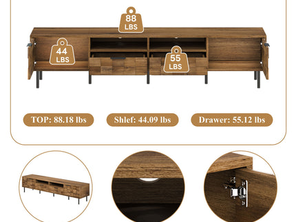 TV Stand With 2 Drawers, Media Console Table, Storage Cabinet With Cable Management