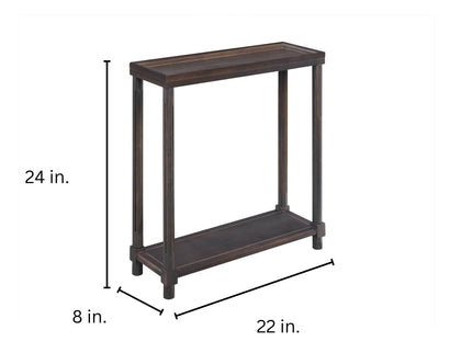 Narrow Side End Tables With Shelf (Set of 2)