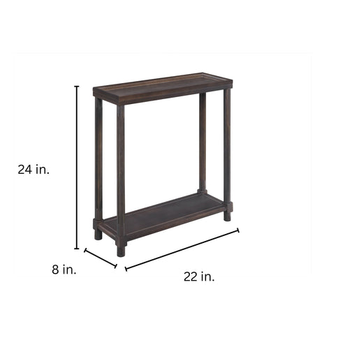 Narrow Side End Tables With Shelf (Set of 2)