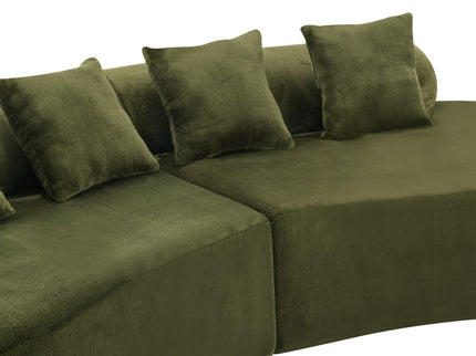 Modern Curved Sofa With Pillows