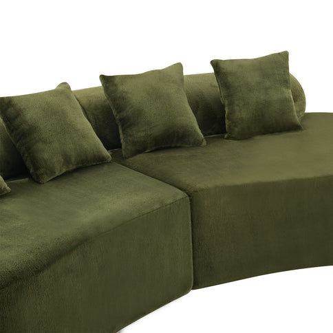 Modern Curved Sofa With Pillows