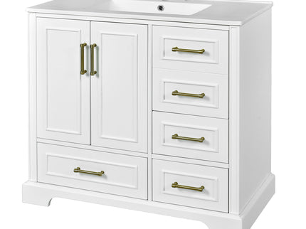 Traditional Bathroom Vanity With Soft Close Doors And Drawers
