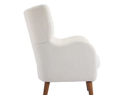 Accent Chair With Birch Wood Legs - White