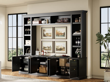 All-In-One TV Stand With Bookcase For TVs Up To 70"