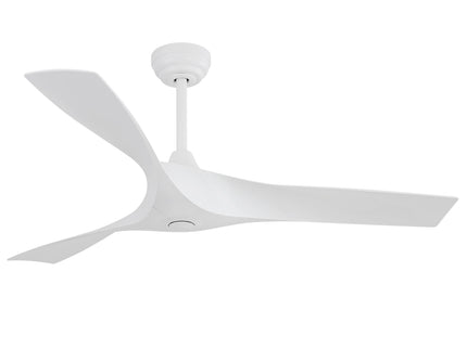 52" Ceiling Fan With Remote Control, Quiet Reversible DC Motor, For Indoor Outdoor Use - White