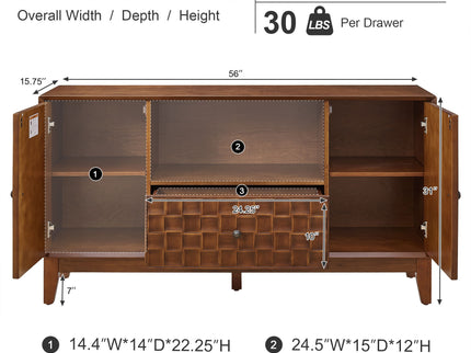 TV Stand With 3D Wood Texture - Brown