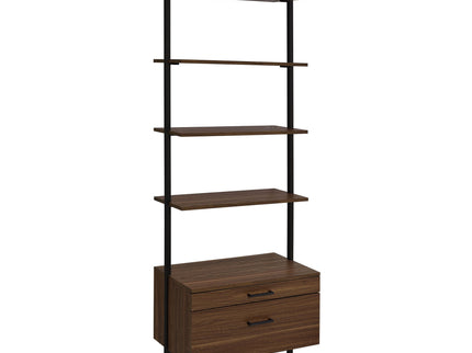 Wendell - 4 Shelf Storage Wall Bookshelf - Walnut
