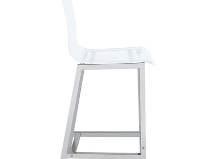 Counter Height Stools With Curved Back Design (Set of 2) - Clear