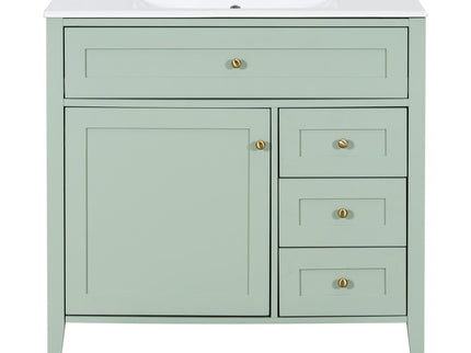 Bathroom Vanity With Sink, Cabinet With 3 Drawers And Adjustable Shelf
