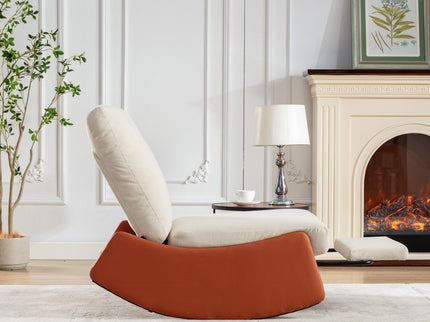 Modern Rocking Chair Recliner, Comfy Rocker Nursery Chair With Footrest, Accent Reading Chair, Upholstered Lounge Chair For Relaxing, Resting, Soft Padded Rocker For Indoor Living Room Bedroom