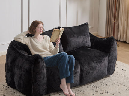 Giant Bean Bag Couch, Ultra Soft Fluffy Loveseat For Living Room