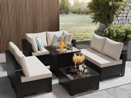 Cushion Covers For 7 Piece Wicker Sectional Sofa, 14 Pack Seat And Back Slipcovers With Zipper