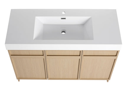 Freestanding Bathroom Vanity With Resin Sink & Soft Close Cabinet Doors