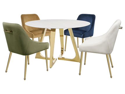 Imani - Round Marble Dining Table - Gold