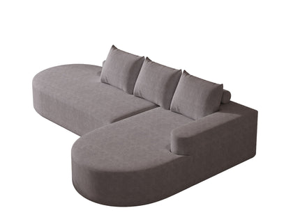 Modern Curved Sofa, L-Shaped Modular Sectional Set With 3 Pillows