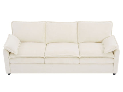 Modern 3 Seater Sofa With Side Storage Pockets For Living Room