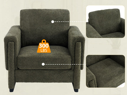 Upholstered Accent Armchair With Square Arm