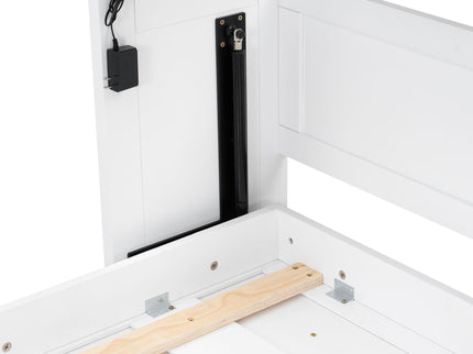 Murphy Bed With LED Light, Foldable Wall Bed Cabinet