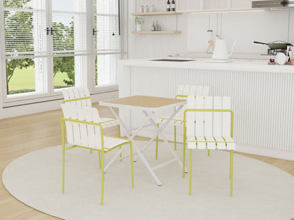 4 Piece Set Of Modern Color Block Designed Single Chairs