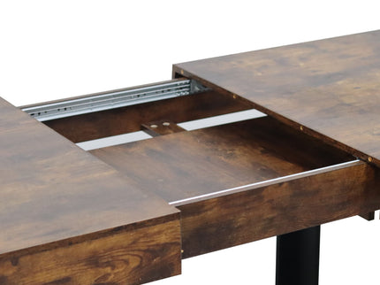 Extendable Dining Room Table For 6 8 10, Modern Farmhouse Wooden Kitchen Expanding Table, Long Large Expandable Dining Room Conference Table - Deep Rustic Brown