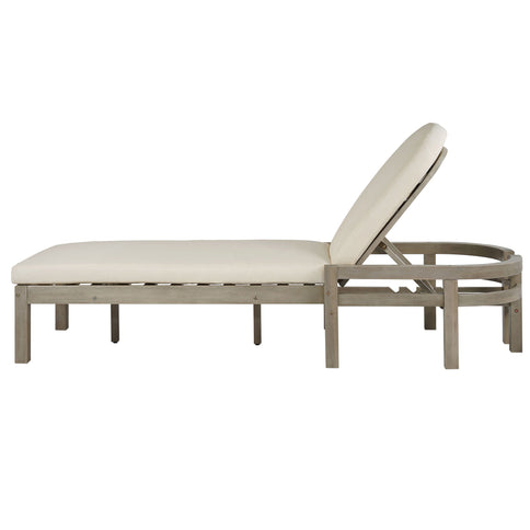 Outdoor Chaise Lounge With 5 Position Adjustable Backrest (Set of 2)