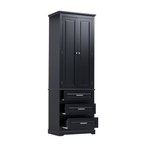 Tall Storage Cabinet With 3 Drawers For Bathroom