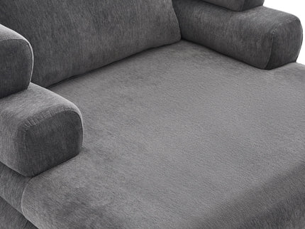 Oversized Chaise Lounge Sofa Bed With Deep Seat And Layered Armrests