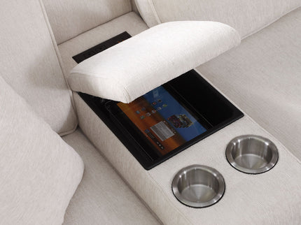 Rene - Sectional Sofa With Ottoman - Beige