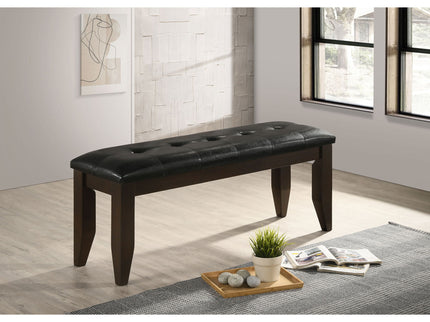 Tufted Upholstered Dining Bench - Brown