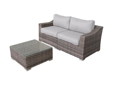 Outdoor Wicker Conversation Set With Cushions, All Weather