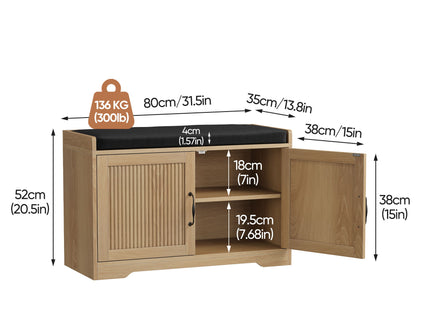 Entryway Shoe Bench With Double Doors