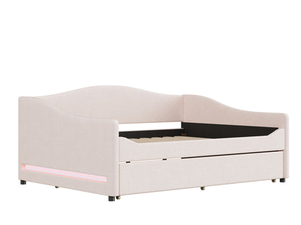Upholstered Daybed With Light And Trundle