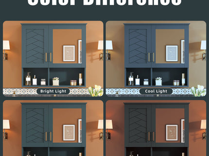 2 In 1 Wall-Mounted Mirror Cabinet With Adjustable Shelves, Soft-Close Doors, High-Definition Mirror & Storage