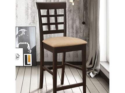 Upholstered Counter Height Stools (Set of 2) - Brown / Beige