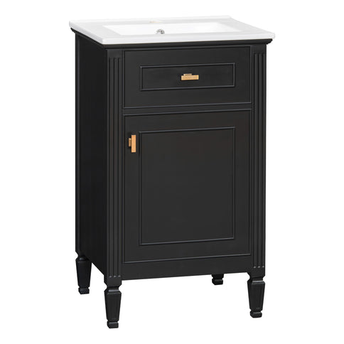 Bathroom Vanity With Sink, Adjustable Shelf, Tilt-Out Drawer