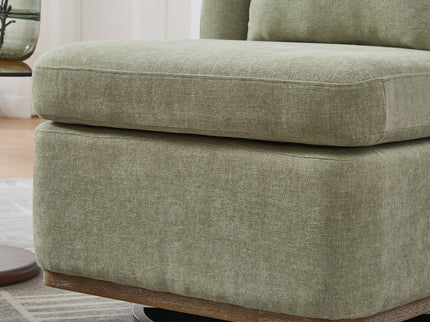 Wide Modern Cushioned Armless Metal Base 360° Swivel Chair With Pillow