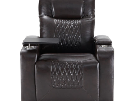 Power Motion Recliner With USB Charging Port And Hidden Arm Storage 2 Convenient Cup Holders Design And 360 Degree Swivel Tray Table