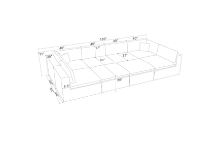 Custom Configuration Modular Sectional & Toss Pillows