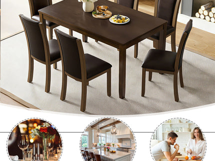 Dining Table Set With Upholstered Chairs, Rectangular Dining Table Set