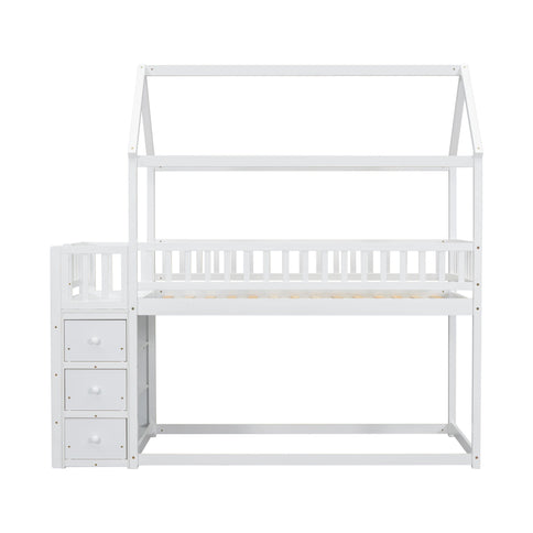 Bunk Bed With Shelves And Drawers, Storage Focused Design