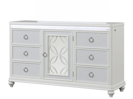Abigale - 6 Drawer Dresser With LED (Includes Dresser Only, Mirror Not Included) - White