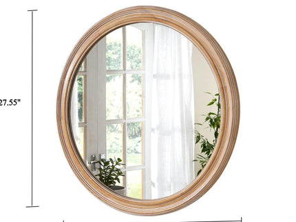 Round Wall Mirror With Ribbed Frame
