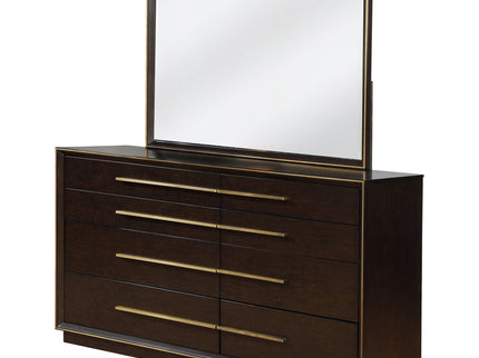 Prescott - 8 Drawer Dresser With Mirror - Smoked Peppercorn Brown