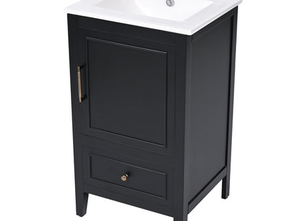 Modern Bathroom Vanity With Sink, Cabinet Storage, Drawer & Adjustable Feet
