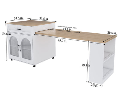 Expandable Kitchen Island With Power Outlet