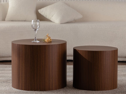 Modern Round Nesting Coffee Table (Set of 2)