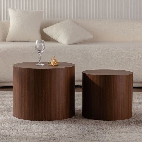 Modern Round Nesting Coffee Table (Set of 2)