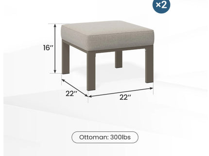 All-Weather Patio Ottomans With Thick Cushions (Set of 2)