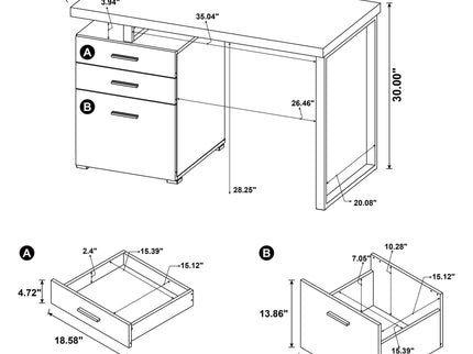 Trowbridge - 3 Drawer Office Desk - Mango Color