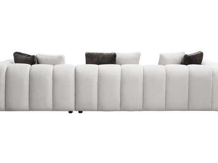 Manilla - Sectional Sofa With 8 Pillows - Ivory White